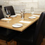 Brown leather dining chairs and dining table Chapelton Inn